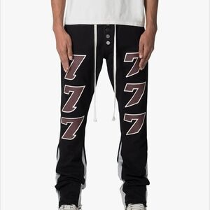 BNWT MNML RARE Black Flare Fleece Contrast 777 Denim For Men